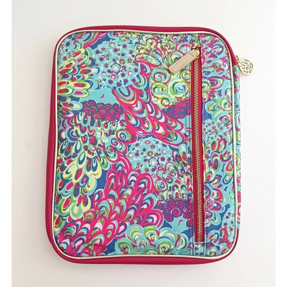 Lilly Pulitzer Folio/Tablet Sleeve Lilly's Lagoon Neoprene Zip Around 13x10